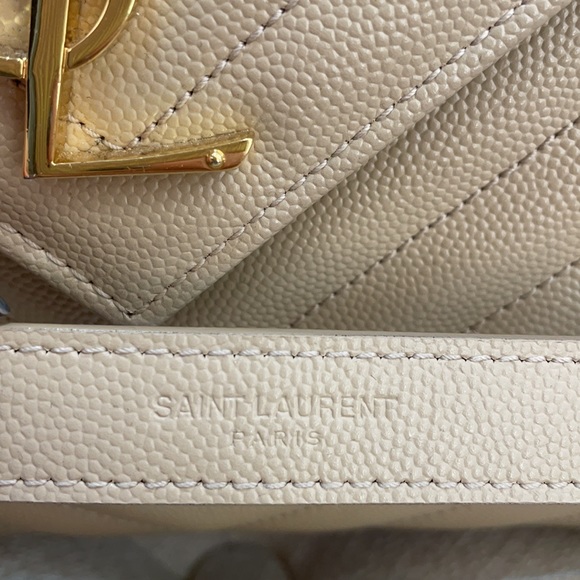 YSL Large Monogram Matelasse Shoulder Bag Nude Powder - Picture 6 of 16